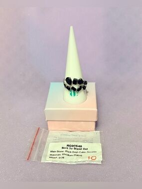 Black Onyx Cubic Zirconia Ring